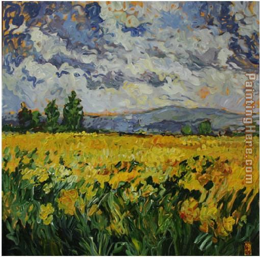 Yellow Field painting - Unknown Artist Yellow Field art painting